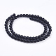 Chapelets de perles en pierre noire synthétique G-R345-6mm-38-1-2