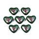 Flower Printed Opaque Acrylic Heart Beads SACR-S305-28-N04-1