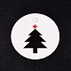 紙ギフトタグ  hange tags  美術工芸用  クリスマスのために  クリスマスツリー模様とフラットラウンド  ホワイト  30x0.3mm  穴：3mm CDIS-L003-D02-A-1