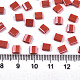 2ホールガラスシードビーズ  不透明な色は光沢の  長方形  ファイヤーブリック  5x4.5~5.5x2~2.5mm  穴：0.5~0.8mm  約118個/10g X-SEED-S031-L-ST125-2