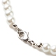Collar de cuentas redondas de perlas de vidrio para mujer X-NJEW-JN03903-5