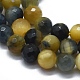 Boucles naturelles de perles d'oeil de tigre d'or G-D0013-71A-3