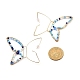 Butterfly Glass Beads Dangle Earrings for Girl Women EJEW-JE04657-6