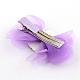 オーガンジーワニのヘアクリップ  鉄ヘアアクセサリー  弓＆女の子  紫色のメディア  49x10mm X-PHAR-S611-01B-2