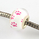 Grand trou empreintes de pattes de chien motif résine perles européennes OPDL-Q129-186A-2