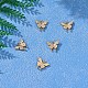 5 pièces papillon clair zircone cubique pendentif à breloque en laiton cz charme insecte pendentif plaqué or pour bijoux collier boucle d'oreille faisant de l'artisanat JX385A-1