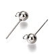 Original Color 304 Stainless Steel Ball Post Stud Earring Findings X-STAS-C018-23P-01-2