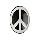Peace Sign Theme Ornaments Decorations Glass Oval Flatback Cabochon GGLA-A003-30x40-JJ15-1