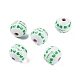 Saint Patrick's Day Theme Spray Painted Natural Wood Beads WOOD-C010-03-1