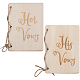 創造的な木製のグリーティングカード  結婚式の誓いの本  ジュートロープとクラフト紙で  単語の長方形  アンティークホワイト  105x75x2mm DIY-WH0349-171B-1