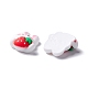 樹脂カボション  イチゴとウサギ  ホワイト  23x20x8.5mm RESI-C008-03-3