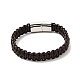 Leather Braided Cord Bracelet with 304 Stainless Steel Magnetic Clasp for Men Women BJEW-C021-10-3