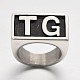 Personalized Retro Men's 316 Stainless Steel Wide Band Finger Rings RJEW-J066-21-23mm-4
