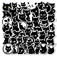 Autocollants de dessin animé de chat auto-adhésifs en pvc 50 pièce STIC-B001-06-1