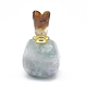 天然蛍石開閉式香水瓶ペンダント  真鍮のパーツとガラスのエッセンシャルオイルのボトル  30~36x18~20x9.5~16mm  穴：0.8mm  ガラス瓶容量：3ml（0.101液量オンス）  宝石の容量：1ml（0.03液量オンス） G-E556-01G-2
