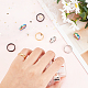 Dicosmetic 8 Uds 4 colores 304 acero inoxidable simple banda lisa anillo de dedo para mujer RJEW-DC0001-01-3