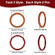 Wadorn 4 Stück 2-Stil runde Ring-Taschengriffe aus Holz FIND-WR0008-06-2