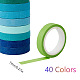 CRASPIRE 40 Rolls Coloured Washi Tape Set Decorative Adhesive Tape Collection Writable Washi Craft Tape for Scrapbook DIY Crafts Gift Wrapping Planners (7mm Wide) DIY-CP0001-83-2