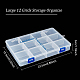 BENECREAT 4 PACK 12 Grids Plastic Storage Box Jewellery Box Compartment Organizer Earring Storage Containers Clear Plastic Bead Case(22.5x15.3x3cm) CON-BC0002-24-2