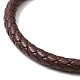 Bracelet cordon cuir tressé avec 304 fermoir acier inoxydable pour homme femme BJEW-C021-09-4