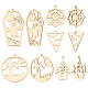 Beebeecraft 10Pcs 5 Styles Halloween Charms 18K Gold Plated Spider Web Bats Ghost Castles Scary Trees Pendant Charms Halloween Jewelry Crafting Supplies for DIY Necklace Bracelet STAS-BBC0002-04-1