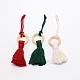 Decoraciones colgantes de tejido de algodón con tema navideño HJEW-TAC0012-01-1