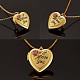 Heart with Rose Flower Picture Locket Pendant Necklace JN1036A-4