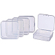 BENECREAT 18 PACK Square Mini Clear Plastic Bead Storage Containers Box Case with lid for Items CON-BC0004-67-1