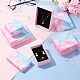 BENECREAT 12 Pack Colorful Marble Cardboard Jewelry Gift Boxes 8.1x5.2x2.7cm Square Kraft Ring Earring Box for Valentine's Day CBOX-BC0001-32B-8
