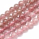 Brins de perles de quartz fraise natura G-D0001-10-10mm-1