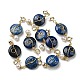 Décorations de pendentif rond plat en lapis-lazuli naturel G-R489-47G-1