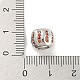 Perline europee con micro pavé di zirconi cubici in ottone placcato a cremagliera ZIRC-P111-01P-4