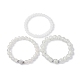 3Pcs 3 Style Glass Round Beaded Stretch Bracelets Set BJEW-JB09736-4