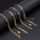 Nbeads 12 pz 2 stile 304 catena in acciaio inossidabile e bracciale con catena in ottone AJEW-NB0003-26-4