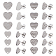 Dicosmetic 40pcs 4 estilo 304 fornituras de aretes de corazón de acero inoxidable STAS-DC0014-82-1