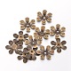 Tapas de abalorios de flor de hierro de bronce antiguo X-E040Y-NFAB-1