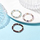 3Pcs Natural Gemstone Faceted Round Stretch Finger Rings RJEW-JR00636-2