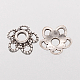 5-blättrige Blume tibetische silberne ausgefallene Perlenkappen AA484-2