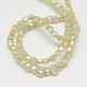 Golden Plated Imitation Jade Glass Barrel Beads Strands EGLA-F017-L01-3