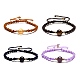 Adjustable Round Natural Gemstone Beads Bracelets for Women or Men BJEW-JB06840-1