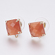 Faceted Glass Stud Earring Findings GLAA-F084-C01-1