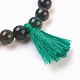 Bracelets à breloques extensibles en perles d'agate et de roche de lave indiennes naturelles X-BJEW-JB03728-04-2