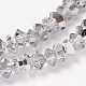 Half Plated Faceted Bicone Glass Bead Strands EGLA-J099-HP03-1