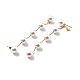 Orecchini pendenti a catena lunga con perle di plastica rotondi STAS-D179-04G-03-2