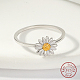 Rhodium Plated 925 Sterling Silver Daisy Flower Finger Ring for Women KN3229-3-2