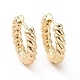 Ion Plating(IP) Brass Twist Rope Hoop Earrings for Women EJEW-A083-17G-1