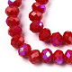 Electroplate Opaque Solid Color Glass Beads Strands EGLA-A034-P4mm-L21-2
