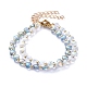 Bracelets de perles en verre peint à la bombe transparent coeur BJEW-JB05215-1