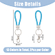 DICOSMETIC 26Pcs 13 Colors Braided PU Leather Ornament Lanyard Strap Keychain KEYC-DC0001-18-2