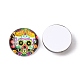 Half Round/Dome Candy Skull Pattern Glass Flatback Cabochons for DIY Projects X-GGLA-Q037-12mm-12-2